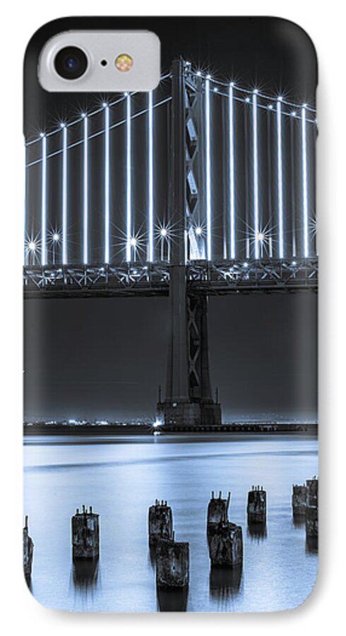 Bay Bridge iPhone 7 Case featuring the photograph Bay Bridge 2 in blue by Stephen Holst