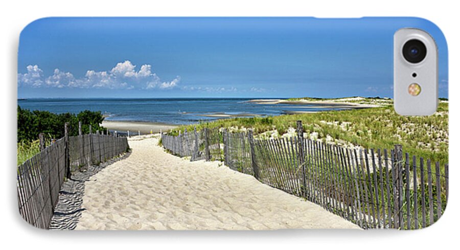 Cape Henlopen State Park iPhone 7 Case featuring the photograph Beach Path at Cape Henlopen State Park - The Point - Delaware by Brendan Reals
