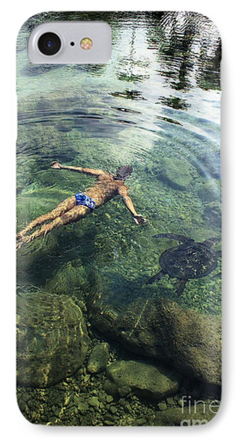 Allure iPhone 7 Case featuring the photograph Beautiful Man and Turtle by Brandon Tabiolo - Printscapes