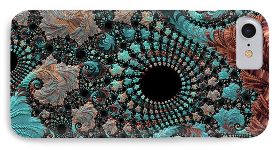 Geometric Fractal iPhone 7 Case featuring the digital art Bejeweled Fractal by Bonnie Bruno