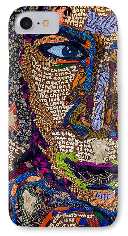 Bell Hooks iPhone 7 Case featuring the tapestry - textile Bell Hooks Unscripted by Apanaki Temitayo M