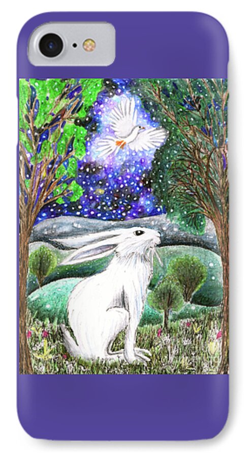 Lise Winne iPhone 7 Case featuring the painting Between the Trees by Lise Winne