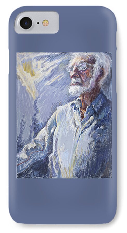 Man iPhone 7 Case featuring the painting Between Two Worlds by Ellen Dreibelbis