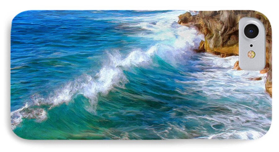 Big Sur iPhone 7 Case featuring the painting Big Sur Coastline by Dominic Piperata