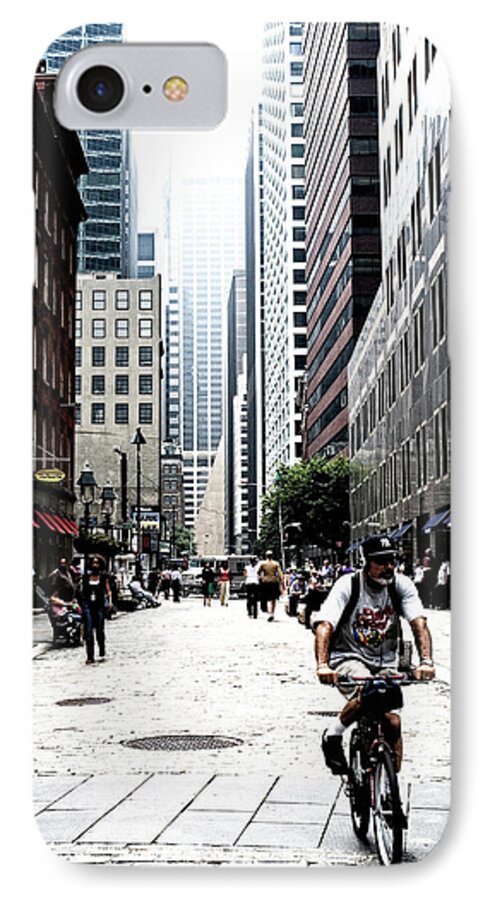 New York iPhone 7 Case featuring the photograph Biking the Streets of New York City by Susan Stone