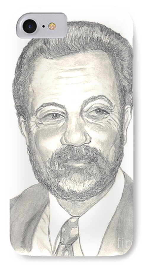 Famous People Drawings iPhone 7 Case featuring the drawing Billy Joel Portrait by Carol Wisniewski