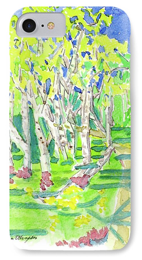 Birch iPhone 7 Case featuring the painting Birch by Rodger Ellingson