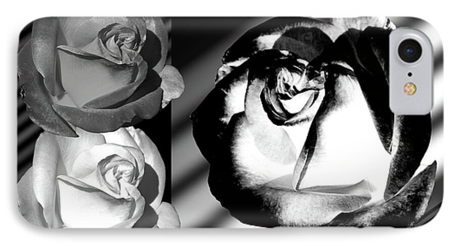 Roses iPhone 7 Case featuring the photograph Black And White Roses by Phyllis Denton