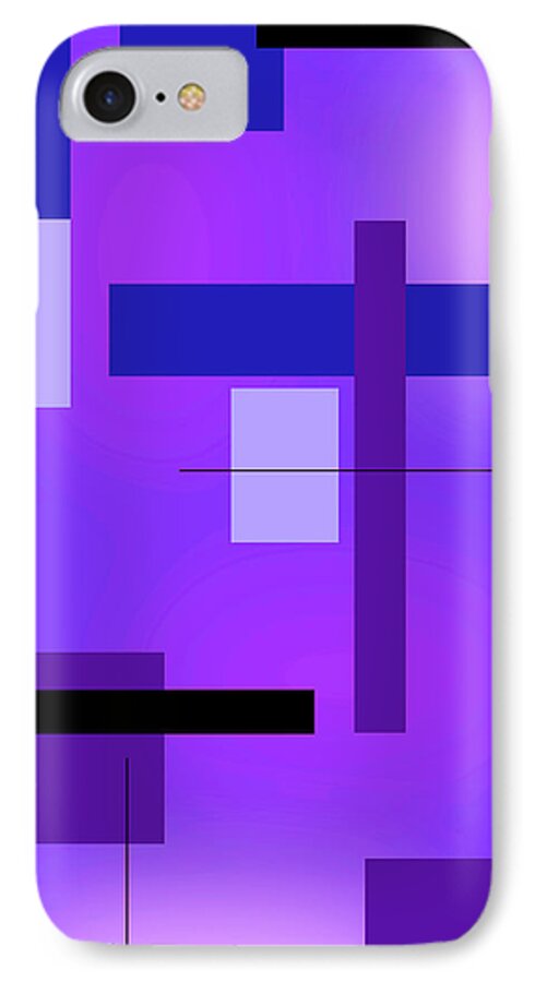 Design iPhone 7 Case featuring the digital art Blue Design 2 Vertical by Johanna Hurmerinta