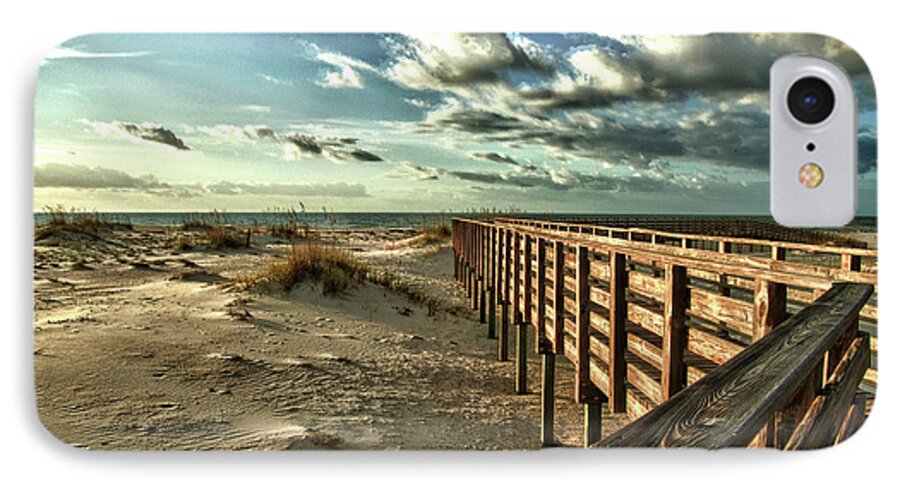 Alabama Photographer iPhone 7 Case featuring the digital art Boardwalk on the Beach by Michael Thomas