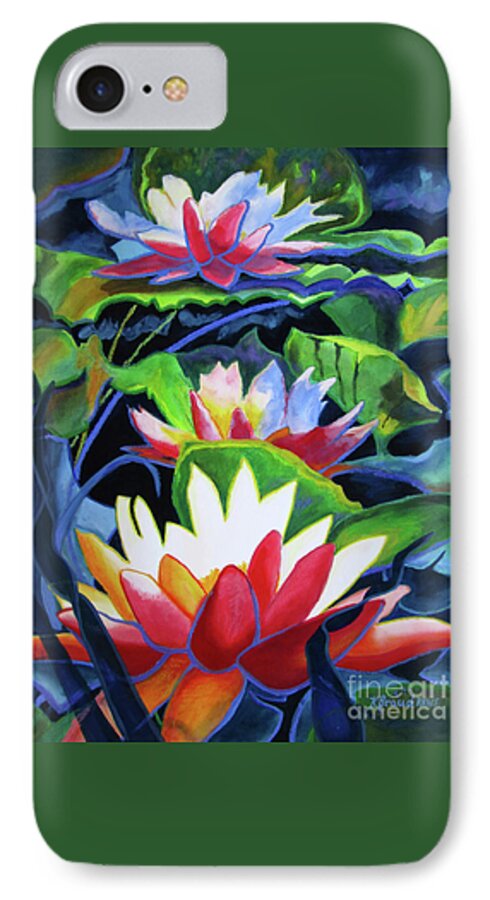 Paintings iPhone 7 Case featuring the painting Bold Lilypads by Kathy Braud
