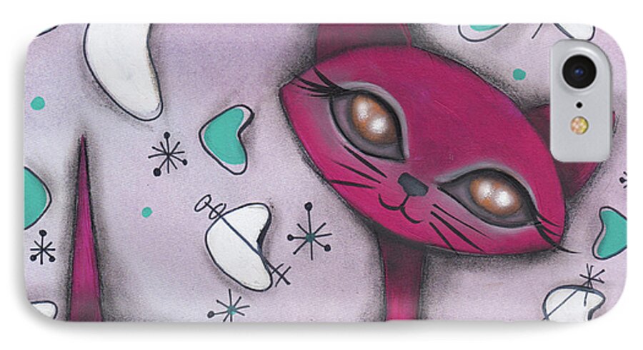 Cat iPhone 7 Case featuring the painting Bonnie Cat by Abril Andrade