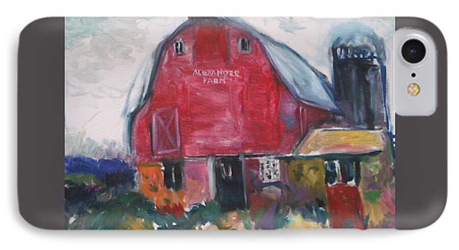 Farm iPhone 7 Case featuring the painting Boompa's Barn by Mykul Anjelo