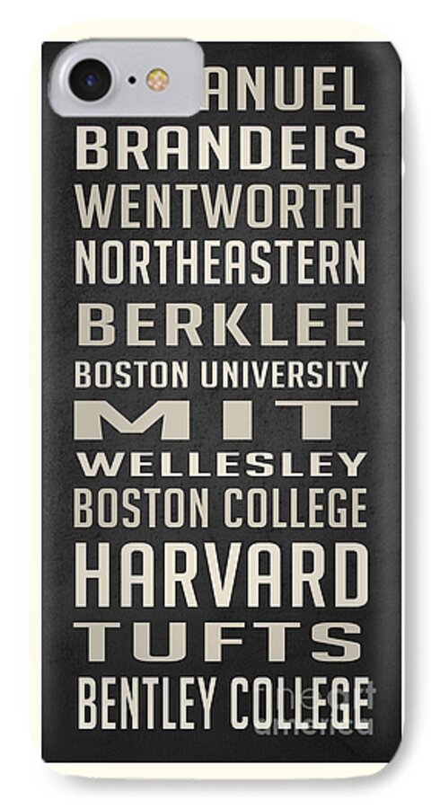 Bentley University iPhone 7 Case featuring the digital art Boston Colleges Poster by Edward Fielding