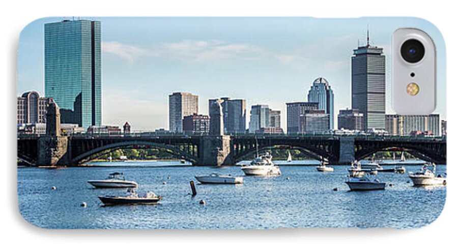 America iPhone 7 Case featuring the photograph Boston Skyline Longfellow Bridge Panorama Photo by Paul Velgos