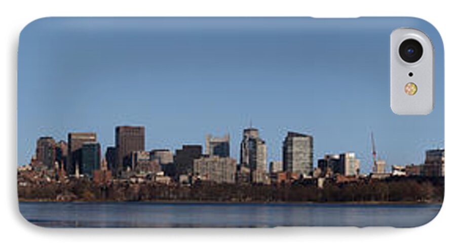 Photography iPhone 7 Case featuring the photograph Boston Skyline Panoramic In Winter by Panoramic Images