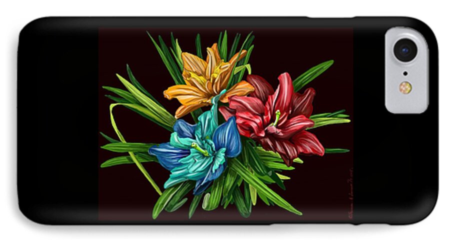 Flower iPhone 7 Case featuring the painting Bouquet#1 by ThomasE Jensen