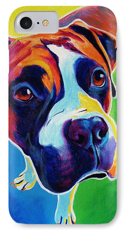 Boxer iPhone 7 Case featuring the painting Boxer - Leo by Dawg Painter