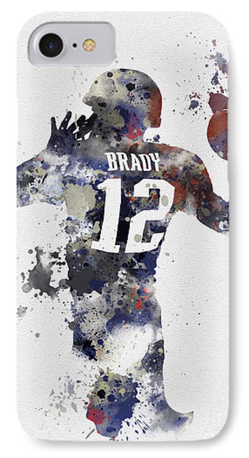 Tom Brady iPhone 7 Case featuring the mixed media Brady by My Inspiration