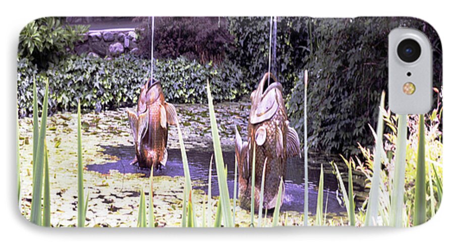 Brass iPhone 7 Case featuring the photograph Brass Fish Descanso Gardens by Gilbert Artiaga