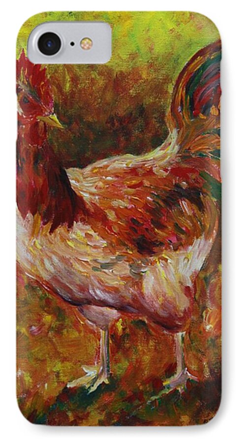 Roosters iPhone 7 Case featuring the painting Brewster by Tara Moorman