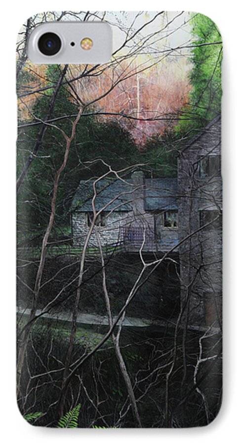 Landscape iPhone 7 Case featuring the painting Bridge at Bontuchel by Harry Robertson