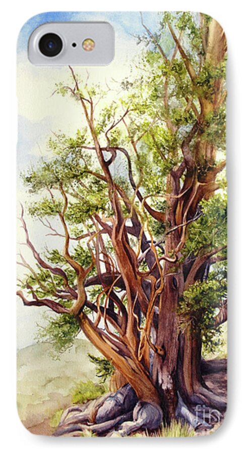 Landscape iPhone 7 Case featuring the painting Bristle Cone Pine by Bonnie Rinier