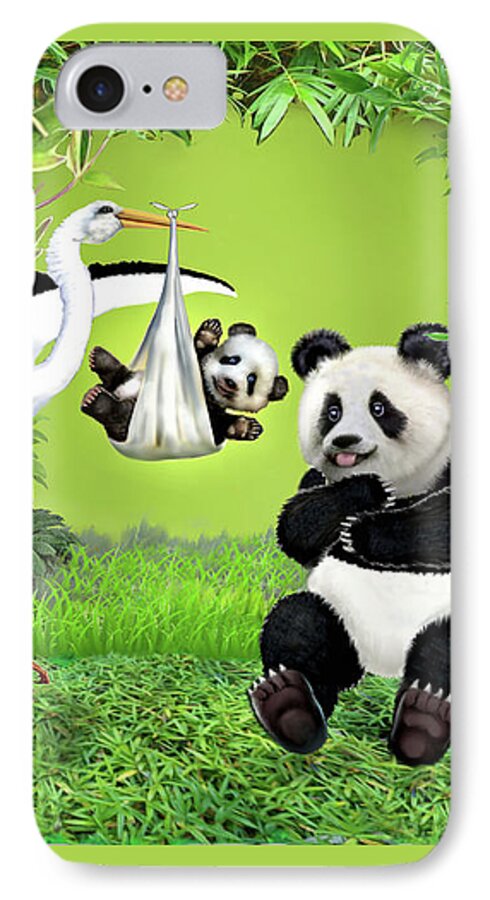 Baby Panda iPhone 7 Case featuring the digital art Bundle of Joy by Glenn Holbrook