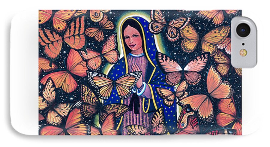 Guadalupe iPhone 7 Case featuring the painting Butterfly Glow by James RODERICK