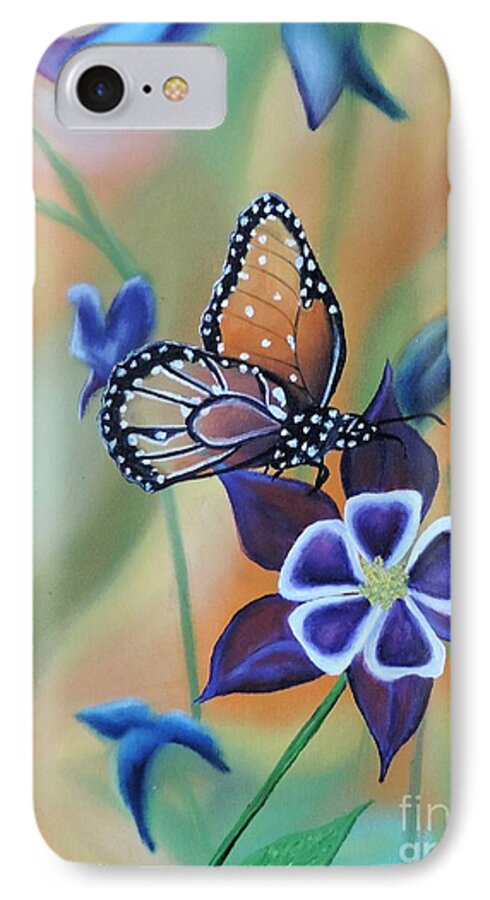 Natures Beauty iPhone 7 Case featuring the painting Butterfly series#4 by Dianna Lewis