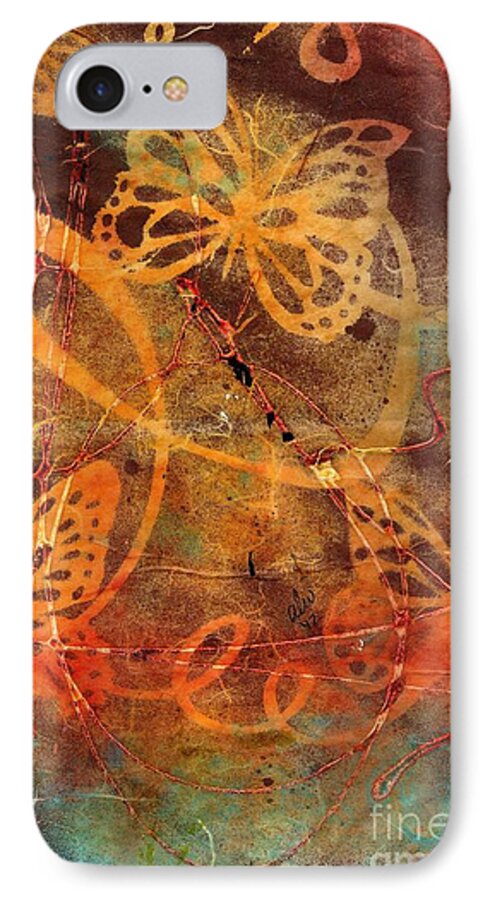 Acrylic iPhone 7 Case featuring the mixed media Butterfly Sun Dance by Angela L Walker
