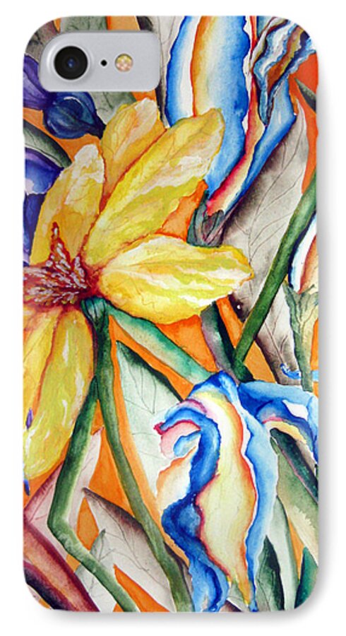 Flower Music iPhone 7 Case featuring the painting California Wildflowers Series I by Lil Taylor