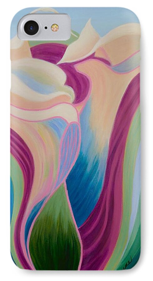Calla Lilies iPhone 7 Case featuring the painting Calla Lilies by Irene Hurdle