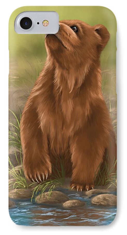 Bear iPhone 7 Case featuring the painting Can I dive? by Veronica Minozzi