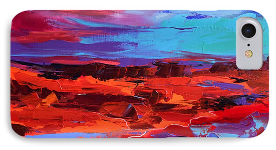 Arizona iPhone 7 Case featuring the painting Canyon at Dusk - Art by Elise Palmigiani by Elise Palmigiani