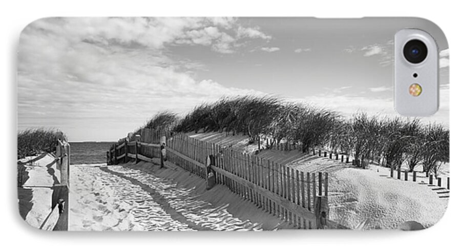 Black And White iPhone 7 Case featuring the photograph Cape Cod Beach Entry by Mircea Costina Photography