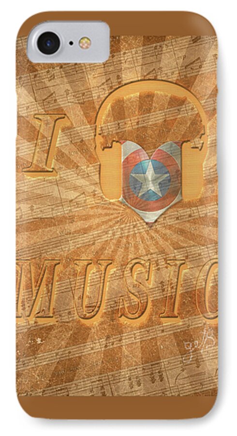 Captain America Shield iPhone 7 Case featuring the painting Captain America Lullaby Original Digital by Georgeta Blanaru