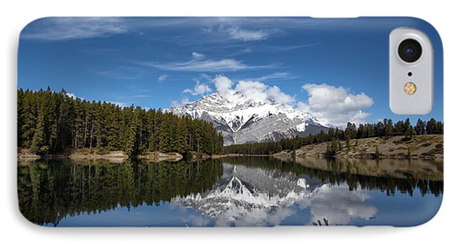 Reflections iPhone 7 Case featuring the photograph Cascade Mountain reflections by Celine Pollard