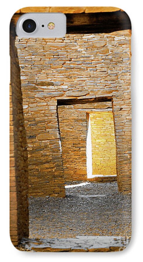 Digital Color Photo iPhone 7 Case featuring the photograph Chaco Canyon Doorways by Tim Richards