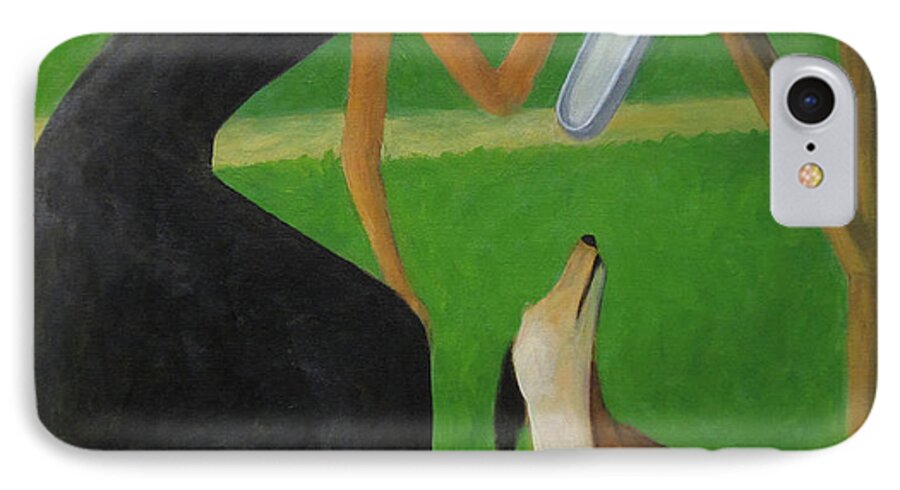 Mailbox. Beach. Dog iPhone 7 Case featuring the painting Checking The Box by Glenn Quist