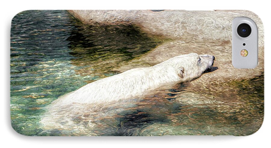 Polar Bear iPhone 7 Case featuring the photograph Chillin' Polar Bear by Pennie McCracken
