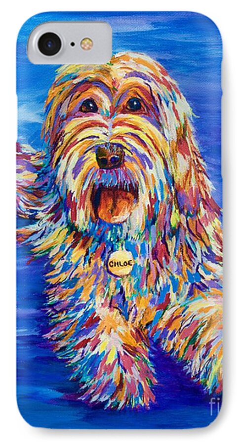 White iPhone 7 Case featuring the painting Chloe by AnnaJo Vahle