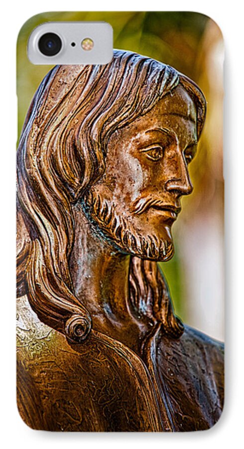 Statue iPhone 7 Case featuring the photograph Christ in Bronze by Christopher Holmes