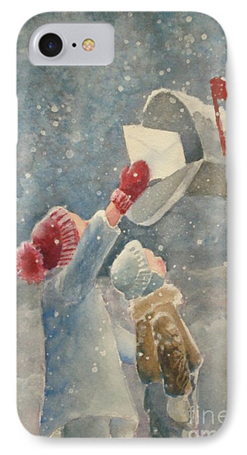 Snow iPhone 7 Case featuring the painting Christmas Letter by Marilyn Jacobson