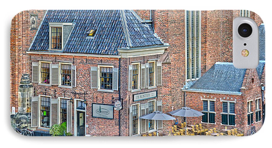 Netherlands iPhone 7 Case featuring the photograph Church Cafe in Groningen by Frans Blok
