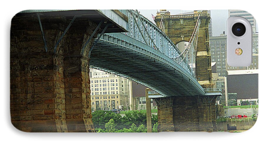 Roebling iPhone 7 Case featuring the photograph Cincinnati - Roebling Bridge 2 by Frank Romeo