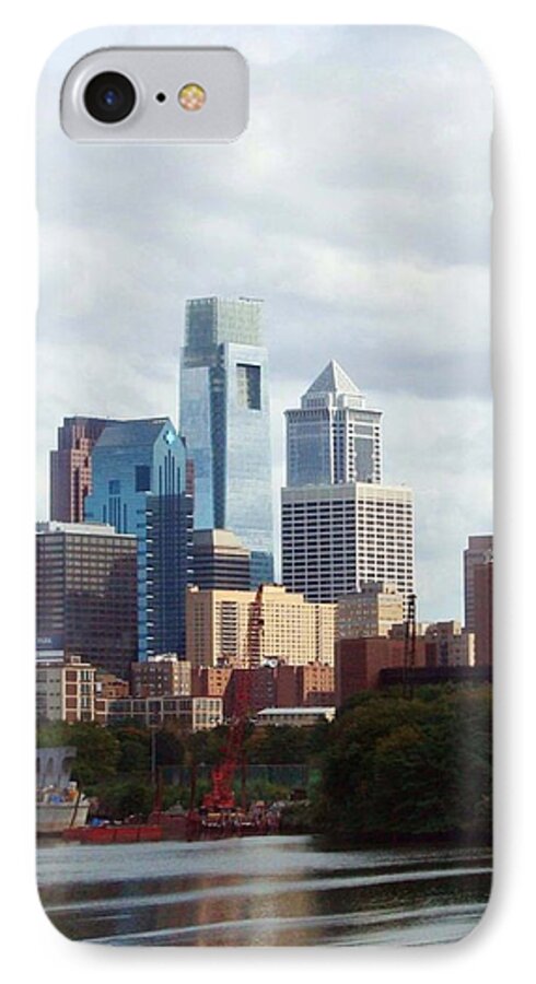 Philadelphia iPhone 7 Case featuring the photograph City of Philadelphia by Linda Sannuti