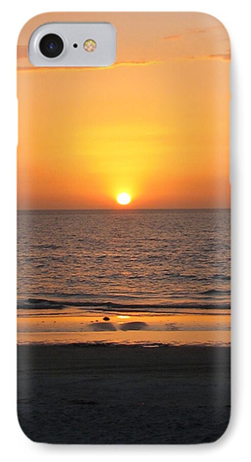 Sunset iPhone 7 Case featuring the painting Clear sunset by Clara Sue Beym