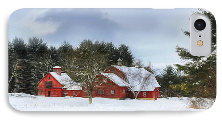Vermont iPhone 7 Case featuring the digital art Cold Winter Days in Vermont by Sharon Batdorf
