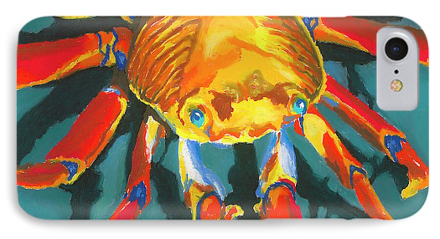 Crab iPhone 7 Case featuring the painting Colorful Crab II by Stephen Anderson